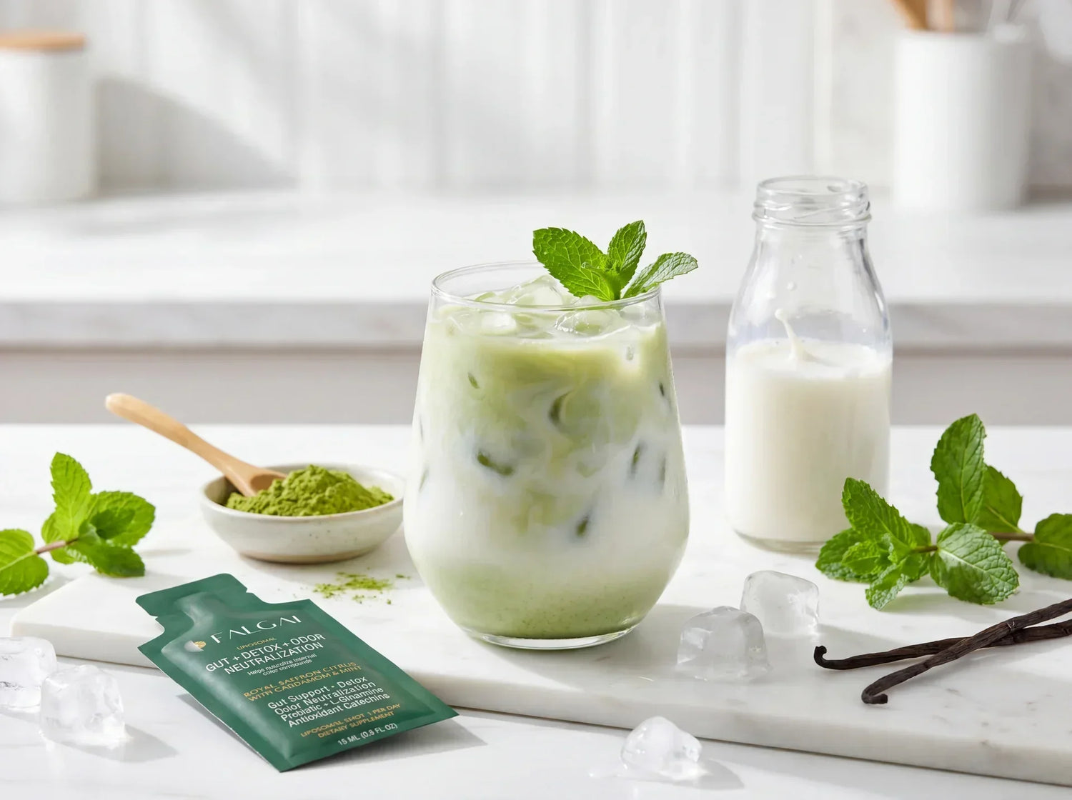 Cold Matcha Mint Freshness Latte