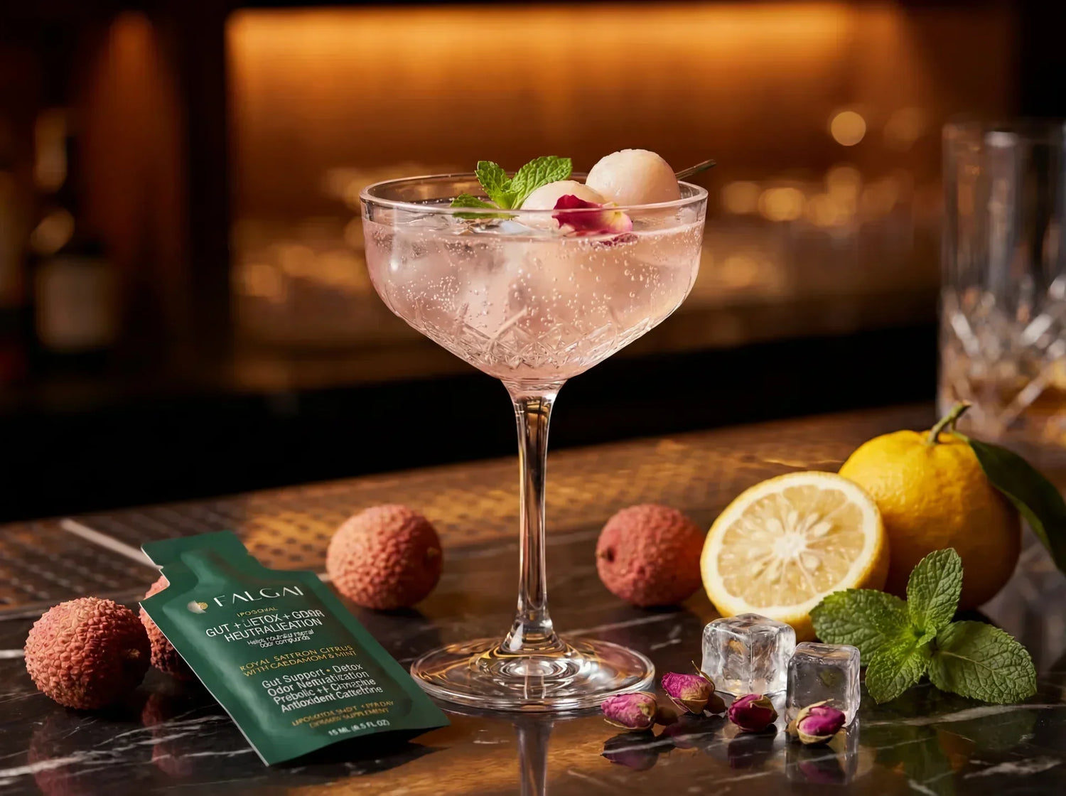 Lychee Rose Yuzu Mocktail